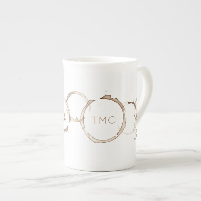 COFFEE Ringar INITIALER Artisan Morgon Roligt Benporslin Mugg (Framsida höger)