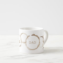 COFFEE Ringar PAPPA Brown White Fars dag Roligt Espressomugg