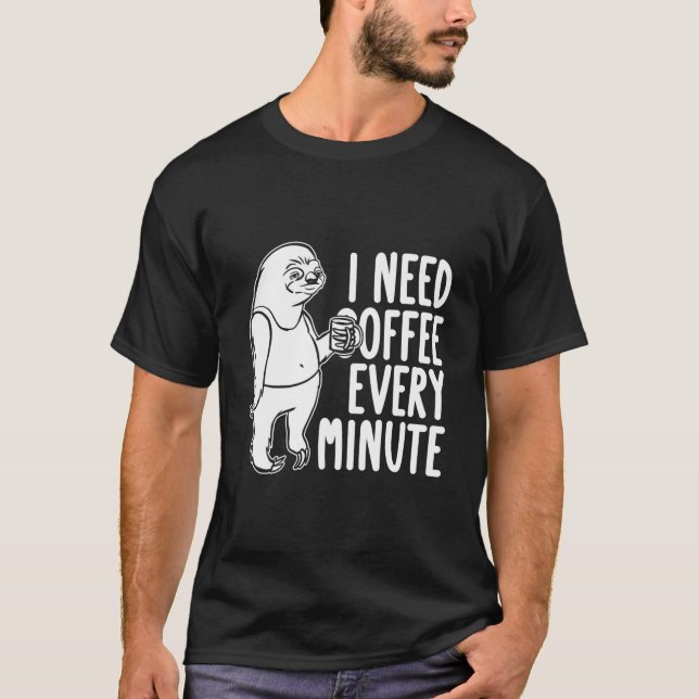 Coffee Roaster Roasting Cafe Barista Coffee Sloth T Shirt (Framsida)