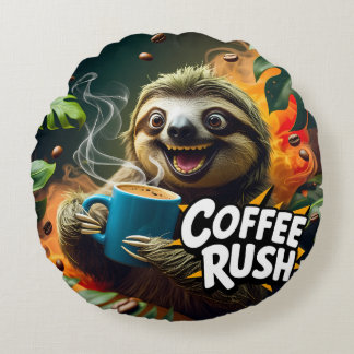 Coffee Rush  Rund Kudde
