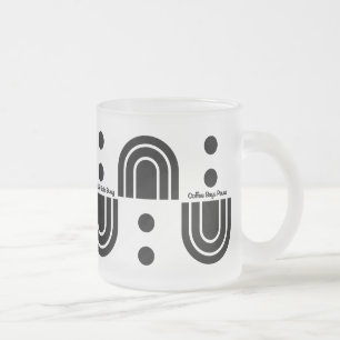 "Coffee Says Pause" Modern Frostat Glass Mugg