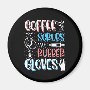 COFFEE SCRUBS GUBBER GLOVES RN Registered Nurse Magnet