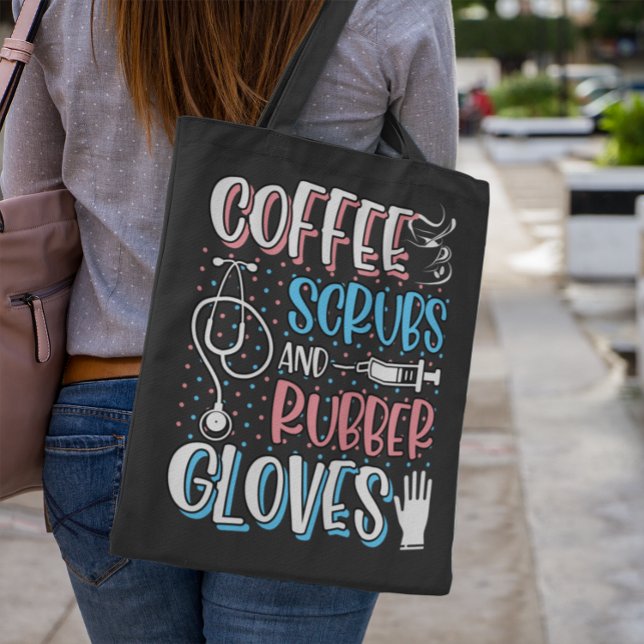 COFFEE SCRUBS GUBBER GLOVES RN Registered Nurse Tygkasse (Skapare uppladdad)