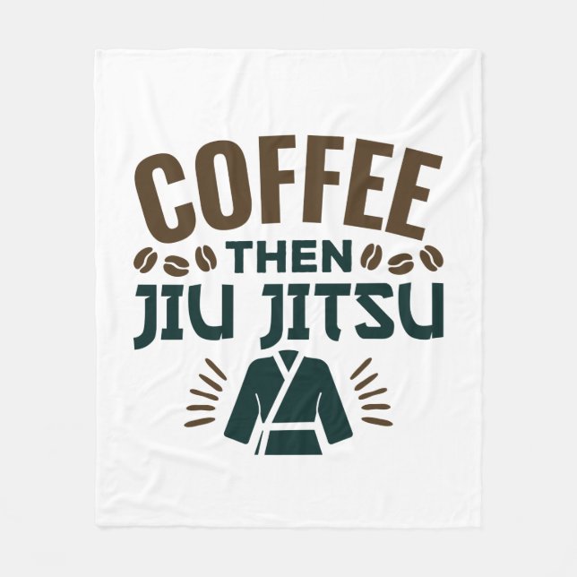 Coffee Sen Jiu Jitsu BJJ Jiujitsu Fleecefilt (Framsidan)