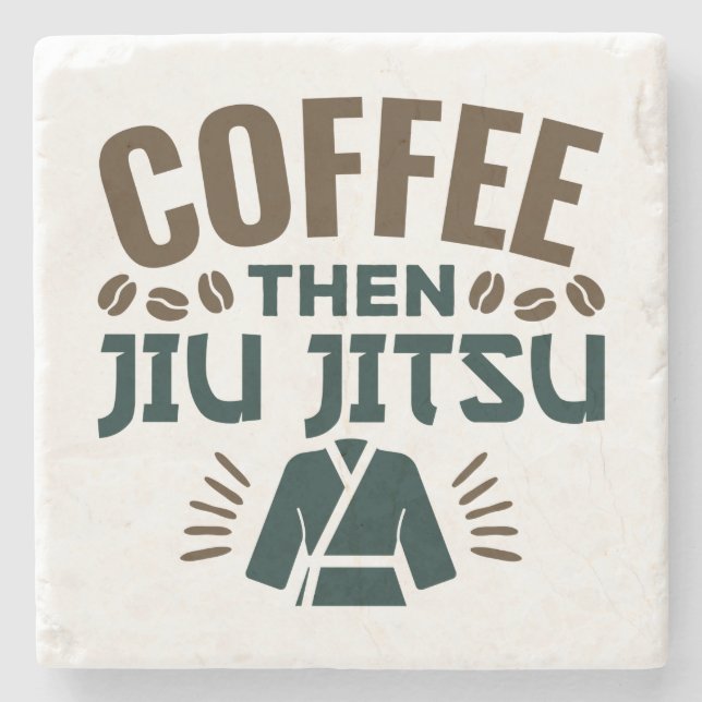Coffee Sen Jiu Jitsu BJJ Jiujitsu Stenunderlägg (Framsidan)