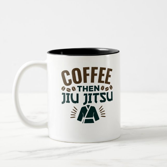 Coffee Sen Jiu Jitsu BJJ Jiujitsu Två-Tonad Mugg (Vänster)