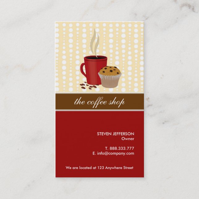 Coffee shop- & bagerivisitkortar visitkort (Framsida)