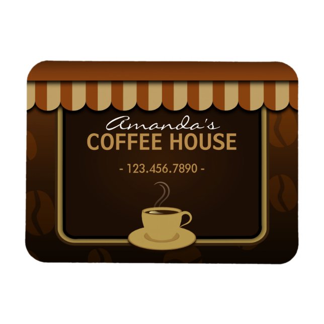 Coffee Shop Cafe Brown Small Anpassningsbar Flexi  Magnet (Horisontell)