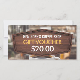 Coffee Shop Cafe Gift Certification Voucher