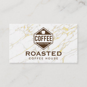 Coffee Shop House Guld Marble Lojalitetskort