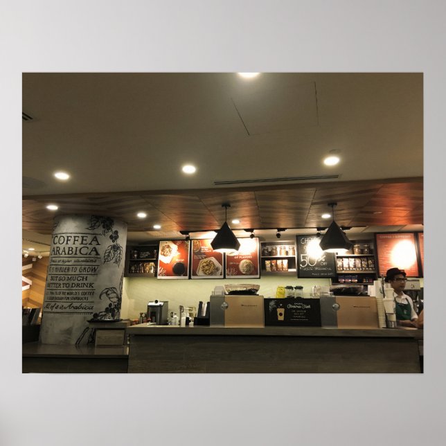 Coffee Shop Insida Counter Cafe Poster (Framsidan)