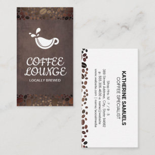 Coffee Shop Kaffe Kopp och bönor Visitkort