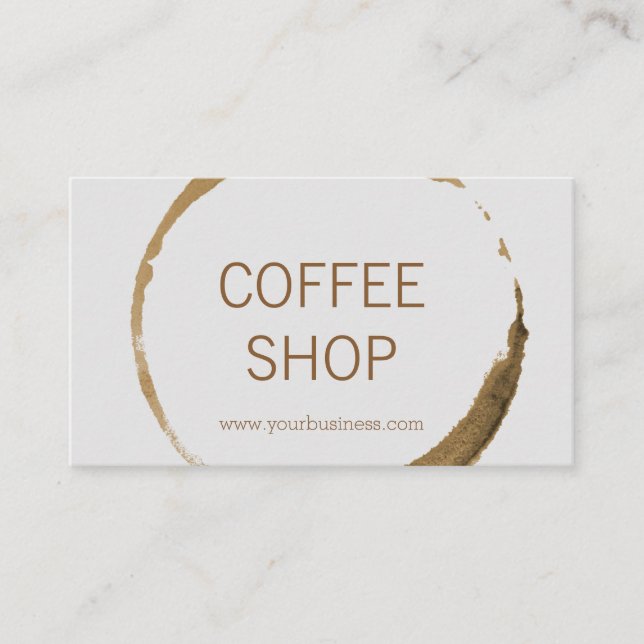 Coffee shop - kaffefläck visitkort (Framsida)