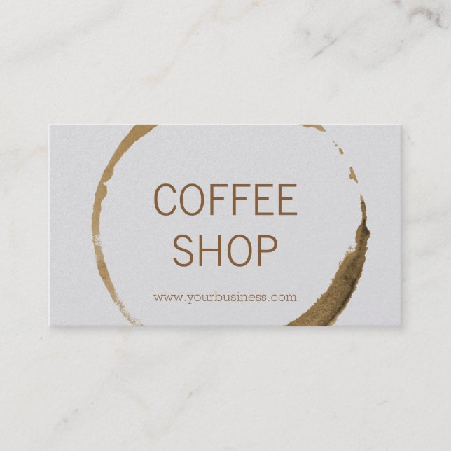 Coffee shop - kaffefläck visitkort (Framsida)