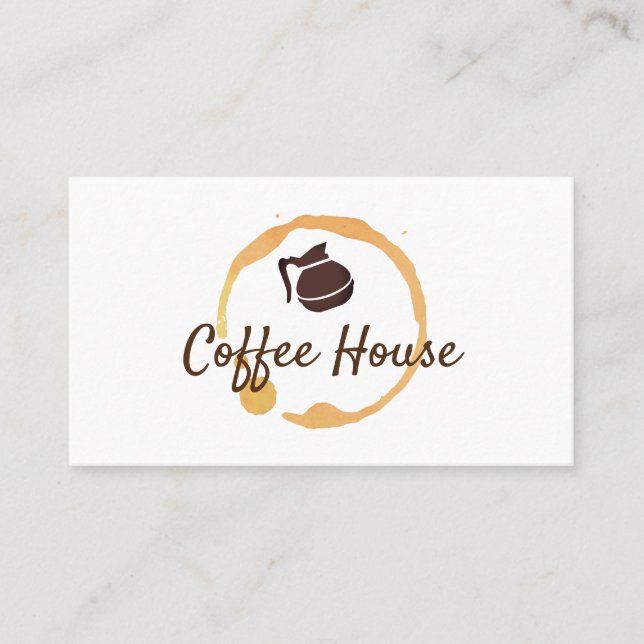 Coffee Shop | Kaffeptapp | Coffee Stain Visitkort (Framsida)