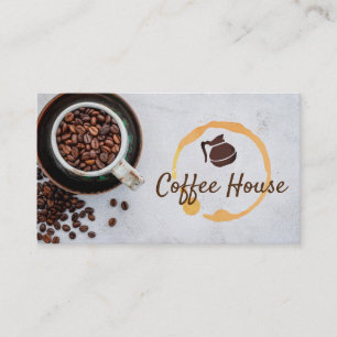 Coffee Shop Kaffeptapp Kaffebönor Visitkort