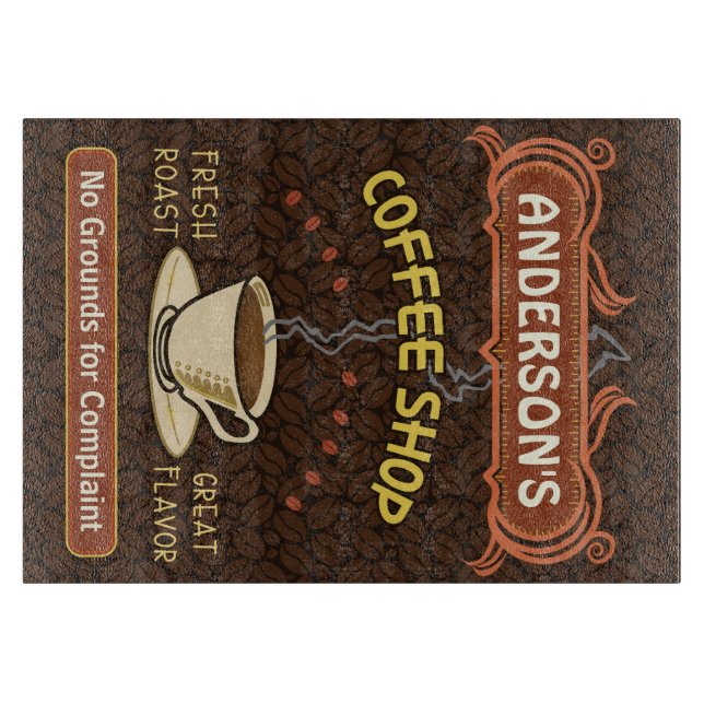 Coffee shop med muggen skapar din egna personlig (Framsidan)