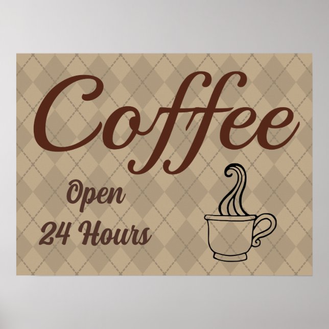 Coffee Shop-Middagen Poster signaturteckning (Framsidan)
