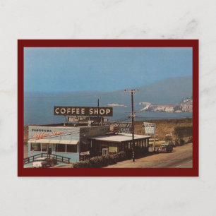 Coffee Shop, Pismo Beach, Kalifornien Vintage Vykort