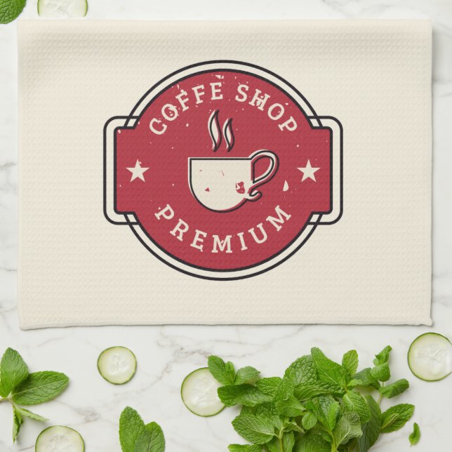 Coffee Shop | Premium-kaffe Kökshandduk (Vikta)