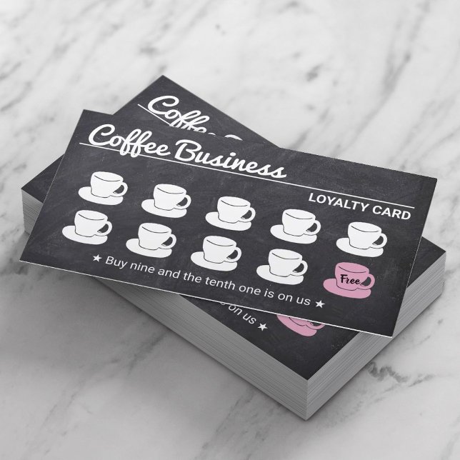 Coffee Shop Rustic Chalkboard Cafe Loyalty Lojalitetskort (Skapare uppladdad)