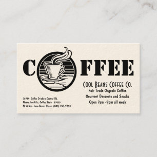 Coffee shop som ångar koppCafevisitkorten Visitkort