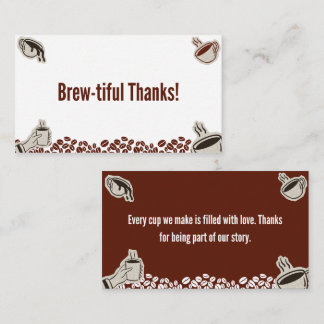 Coffee Shop Thank You Card - Brew-tiful Thanks Lojalitetskort