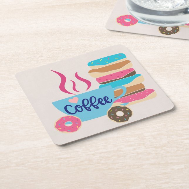 Coffee Shop Underlägg Papper Kvadrat (Vinklad)