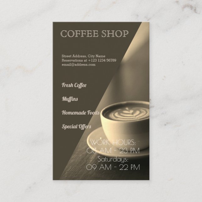 Coffee shop visitkort (Framsida)