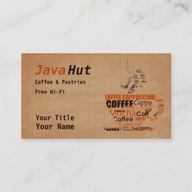 Coffee Shop Visitkort (Framsida)