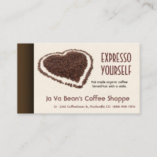 Coffee shopCoffeebeans hjärta Visitkort
