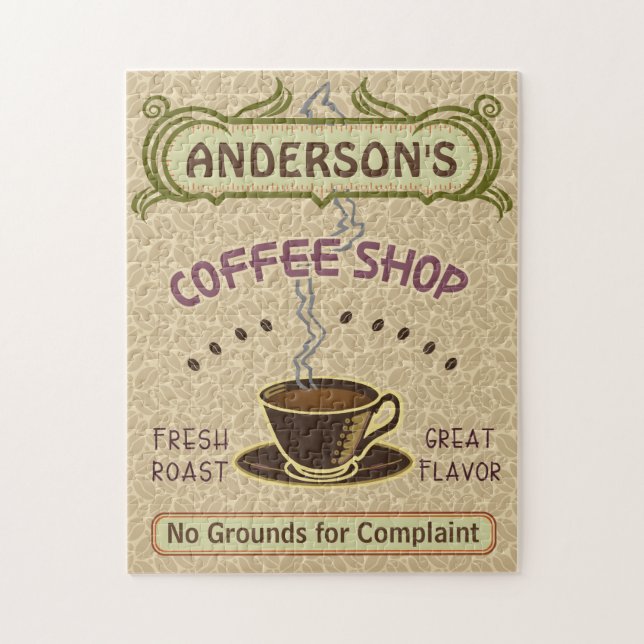 Coffee shopkoppen skapar din egna personlig lätt pussel (Vertikal)