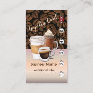 Coffee shoplojalitetkort 6 lojalitetskort