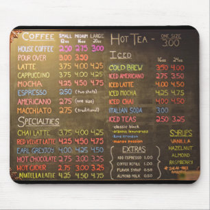 Coffee shopmenyn stiger ombord - musen vadderar musmatta