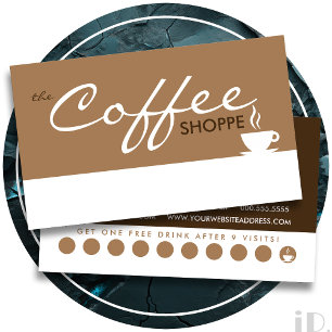 COFFEE shoppe (anpassadet färg) Lojalitetskort