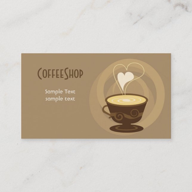 Coffee shopvisitkort visitkort (Framsida)