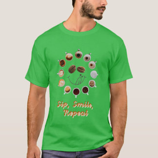 Coffee sip smile repeat gift for coffee lovers boy t shirt