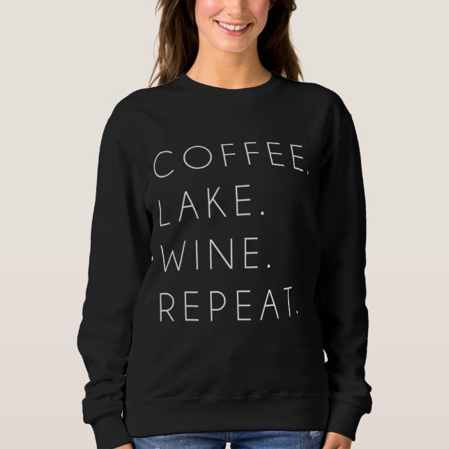 Coffee Sjö Vin Repeat Funny Cute Summer Gift T Shirt (Framsida)