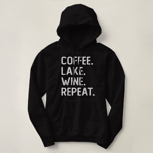 Coffee Sjö Vin Repeat Funny Sjö Life Vin Kaffe T Shirt (Design framsida)
