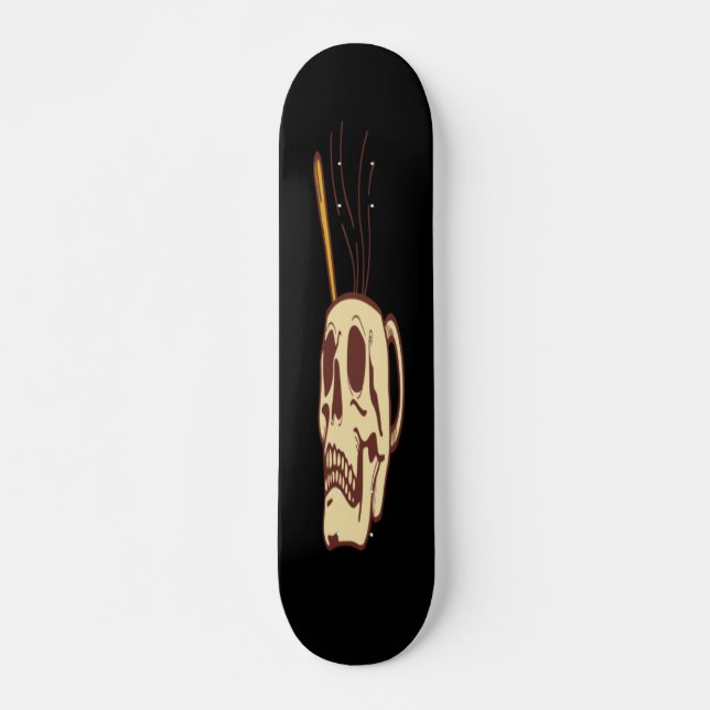 Coffee Skull Mini Skateboard Bräda 18,5 Cm (Framsida)