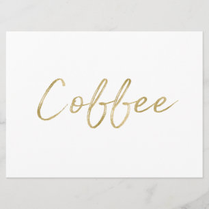 "Coffee" Skylt Stilren handgjord bokstavsstil i Inbjudningar