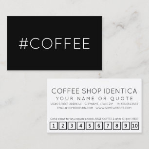 #COFFEE-slagit Hashtag-förmånskort Lojalitetskort