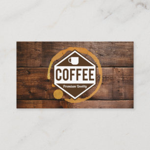Coffee Stain   Kaffe Shop Barista Wood Trim Visitkort