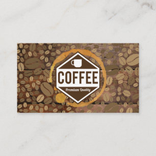 Coffee Stain   Kaffe Shop Barista Wood Trim Visitkort