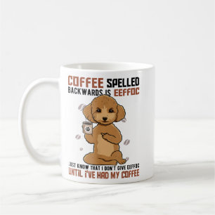 COFFEE-stavade bakåt är EEFFOC Pudel-drickande Kaffemugg