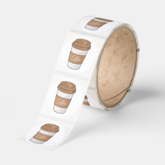 Coffee Sticker Runt Klistermärke