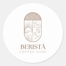 Coffee Sticker Runt Klistermärke