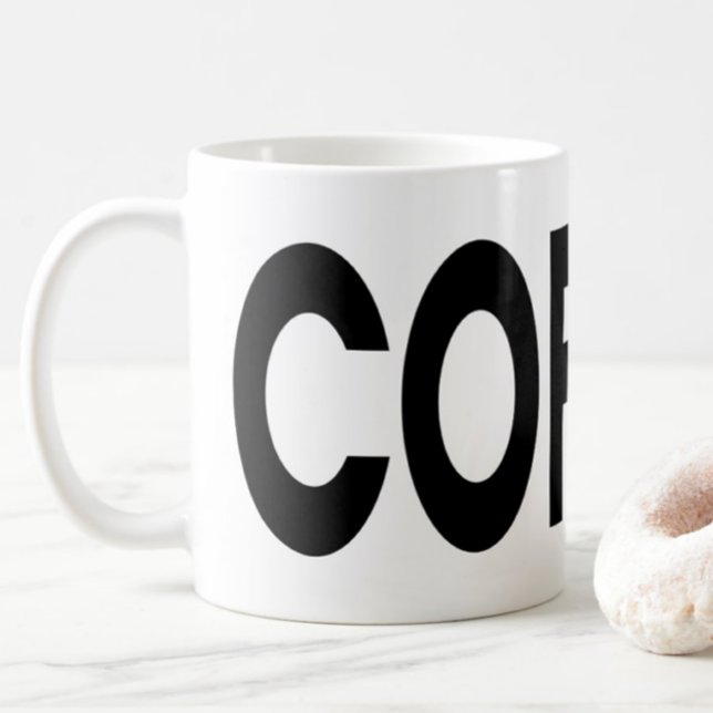 COFFEE Svart Typografi   Kaffemugg (Skapare uppladdad)