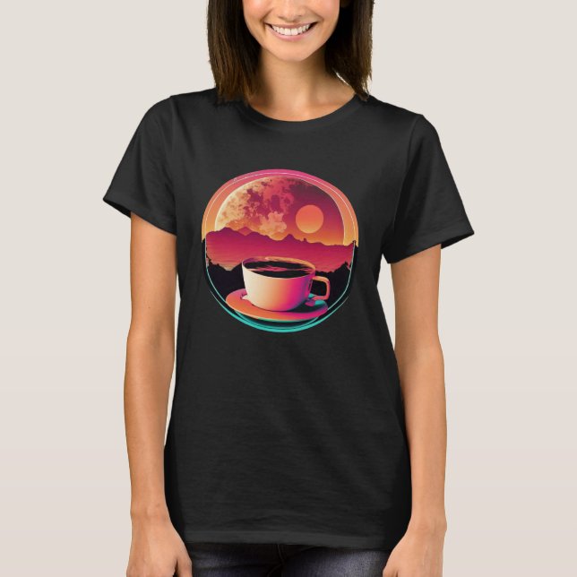 Coffee Synthwave 80s Retrowave Aesthetic  1 T Shirt (Framsida)