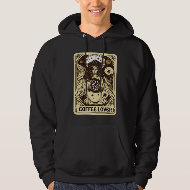 Coffee Tarot Card  Coffee Drinker Hoodie (Framsida)
